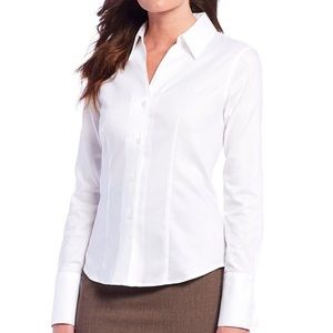 Calvin Klein Wrinkle Free Pinpoint Oxford Blouse